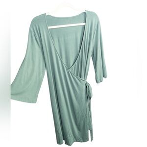 Caden Lane O/S olive green maternity labor and delivery bamboo Knit‎ Robe